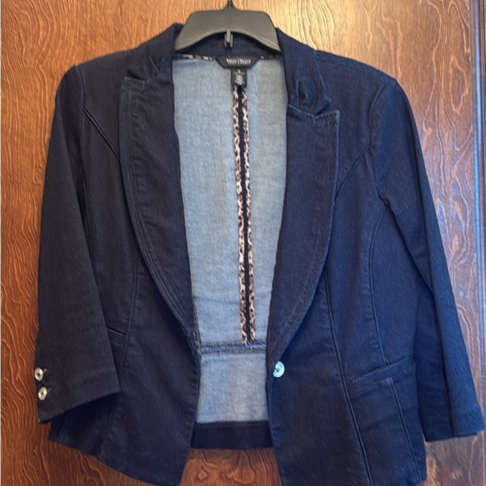 WHBM Women's Dark Denim Blazer
